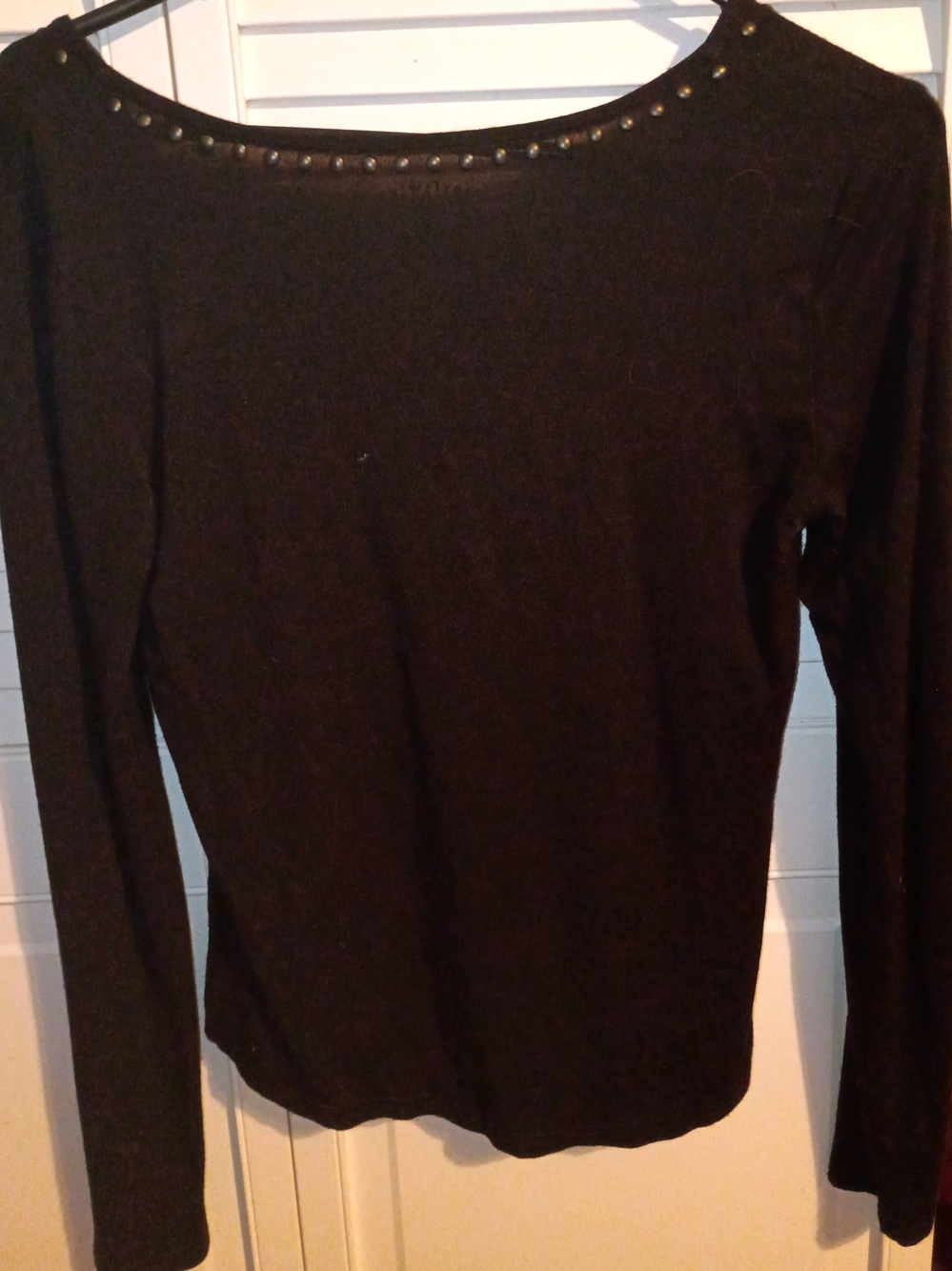 Idyllwind Miranda Lambert Black Long-Sleeve Studded Boatneck Top